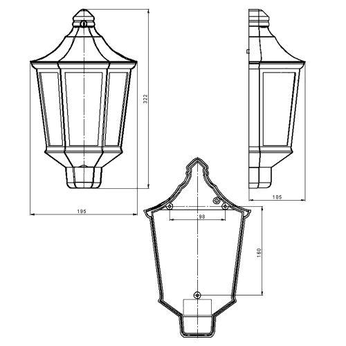 Светильник садово-парковый НБУ 06-60-003 Ника 60Вт черн. прозр. Эра Б0061159