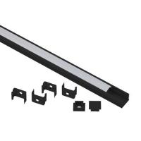 Комплект с накладным анодированным профилем 1612B 16х12мм. 2м САВ261 черн. Эра Б0062758