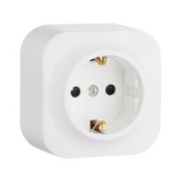Розетка 1-м ОП Quteo 16А IP20 250В 2P+E с заземл. защ. шторки бел. IEK 782220