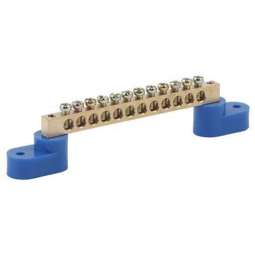 Шина N "ноль" на двух угловых изоляторах ШНИ-6х9-10-У2 NO-222-57 син. (уп.10шт) Эра Б0033437