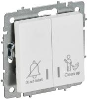 Выключатель 2-кл. СП BRITE ВС10-2-9-БрАБ 10А для отелей с индикацией механизм арктич. бел. IEK BR-V20-2-10-K91