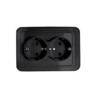Розетка 2-м CLASSICO с заземл. 2128B черн. IN HOME 4690612061122