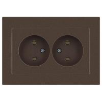Розетка 2-м СП Accent 6-204-08 16А IP20 250В 2P AL/CU бронза Intro Б0063472