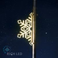 Светодиодная консоль "Снежинка 70см Теплый белый", 0.75*0.35 м,  Вт RL-KN-SFDL70-WW