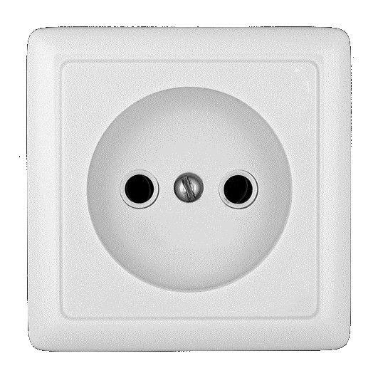 Розетка 1-м ОП Хит 10А IP20 250В без заземл. без защ. шторок с изолир. пластиной бел. SE RA10-131I-B