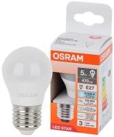 Лампа светодиодная LED Star 5Вт 6500К холод. бел. E27 470лм P угол пучка 180град. 170-250В (замена 40Вт) матов. пластик OSRAM 4058075696327