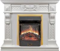 Royal Flame Каминокомплект Corsica - Матовый белый (Ширина 1100) с очагом Majestic FX Brass