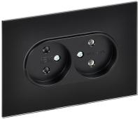 Розетка 2-м SKANDY 10А без заземл. без защ. шторок для плоской вилки SK-R03Bl черн. IEK SK-R20-10-K02