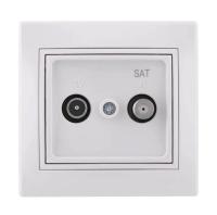 Розетка телевизионная оконечная TV/SAT Mira с бел. вставкой бел. LEZARD 701-0202-161