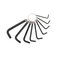 Набор ключей имбусовых TORX KRANZ T10-T50, CrV, 9 шт., оксидированные, на кольце