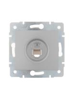 Розетка телефонная 1-м СП Karina RJ11 механизм матов. серебр. LEZARD 707-4388-137