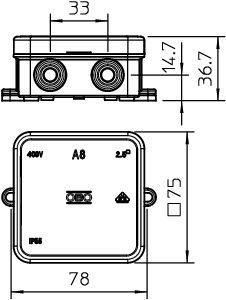 Коробка распределительная 75х75х36мм A8 HF RW OBO 2000075