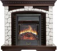 Royal Flame Каминокомплект Glasgow - Темный дуб / Белый с очагом Majestic FX Black