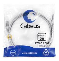 Патч-корд F/UTP кат.5E PC-FTP-RJ45-Cat.5e-2m 2xRJ45/8p8c экранир. PVC 2м сер. Cabeus 7263c