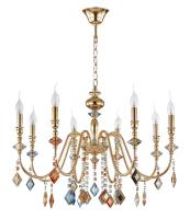 Подвесная люстра Crystal Lux MERCEDES SP8 GOLD/COLOR