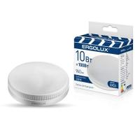 Лампа светодиодная LED-GX53-10W-GX53-6K 10Вт GX53 6500К 180-240В ПРОМО Ergolux 15561