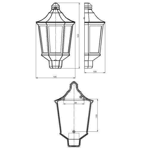 Светильник садово-парковый НБУ 06-60-003 Ника 60Вт черн. прозр. Эра Б0061159