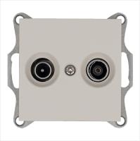 Розетка телевизионная оконечная TV + FM 2-м Ф9.5мм механизм тауп Jasmart G6204T