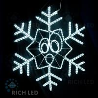 Снежинка-смайлик Rich LED 103 см удивленная, светодиодная, белая