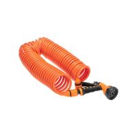 Шланг спиральный, 15м х 8мм, пистолет-распылитель, 2 коннектора, адаптер ЧЕТЫРЕ СЕЗОНА