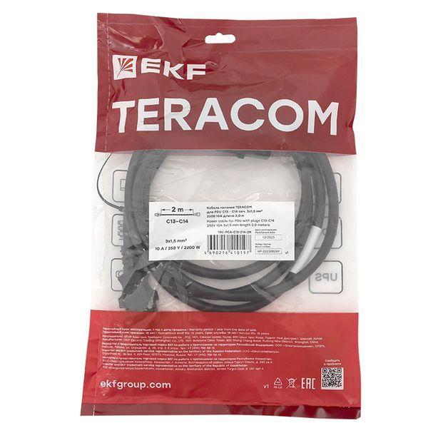 Кабель питания TERACOM для PDU C13 - C14 сеч. 3х1.5кв.мм 250В 10А 2.0м EKF TRC-PCA-C13-C14-2M