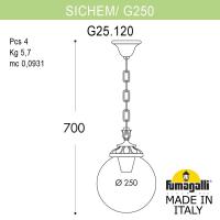 Подвесной уличный светильник Fumagalli G25.120.000.VXF1R