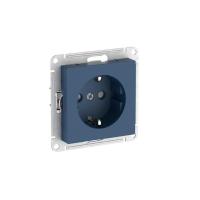Розетка AtlasDesign 16А с заземл. защ. шторки быстрозажим. клем. механизм аквамарин SE ATN001145S