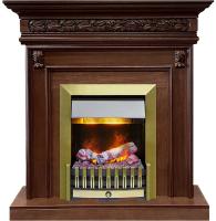 Dimplex Каминокомплект Valletta - Темный дуб с очагом Danville Antique Brass FB2