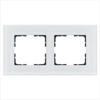 Рамка 2-м G-Glass стекло бел. White Glass Jasmart G1002GW