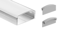 Профиль Geniled для светодиодной ленты накладной 28x12x1000 М28 с заглушками и рассеивателем