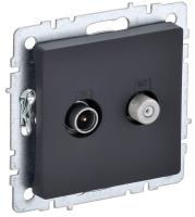 Розетка телевизионная TV/SAT 2-м Brite РТВ/РСп12-БрГ механизм графит IEK BR-AF20-O-K53