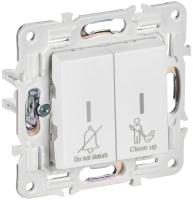 Выключатель 2-кл. SKANDY 10А SK-V16W для отелей с индикацией арктич. бел. IEK SK-V20-2-10-K01