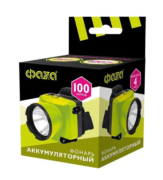 Фонарь аккумуляторный налобный AccuFH7-L1W-gn 1LED 1Вт IP20 70лм 2 режима: 100проц. 60мин/30проц. 240мин аккум. 0.4А.ч регулир. угол наклона зел. ФАZА 2857620