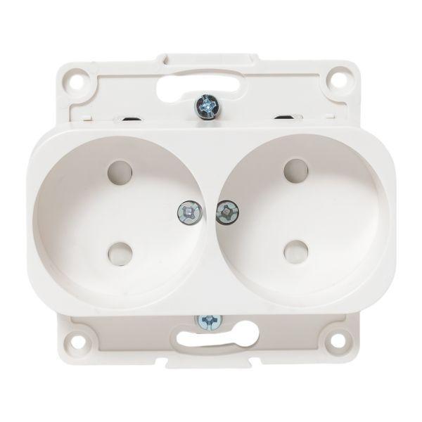 Розетка 2-м СП Стокгольм 10А IP20 без заземл. защ. шторки механизм бел. PROxima EKF EYR10-102-10