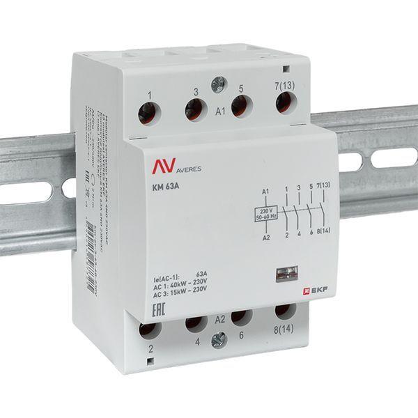 Контактор модульный КМ 63А 4NO 230В AC (3 мод.) AVERES EKF km-av-3-63-40-230V