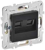 Розетка компьютерная двойн. RJ45 кат.6 SKANDY SK-K04Bl черн. IEK SK-K20-2-K02