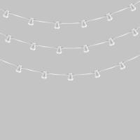 Гирлянда Белт-Лайт 2 жилы, 50м, шаг 20см, 250 патронов E27, IP65, белый круглый провод ПВХ NEON-NIGHT