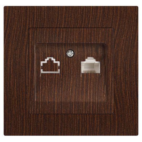 Розетка компьютерная 1-м СП Accent 6-303-10 RJ45 IP20 венге Intro Б0063643