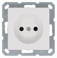 Розетка 1-м 16А IP20 без заземл. защ. шторки механизм бел. глянцевый Jasmart G5503W