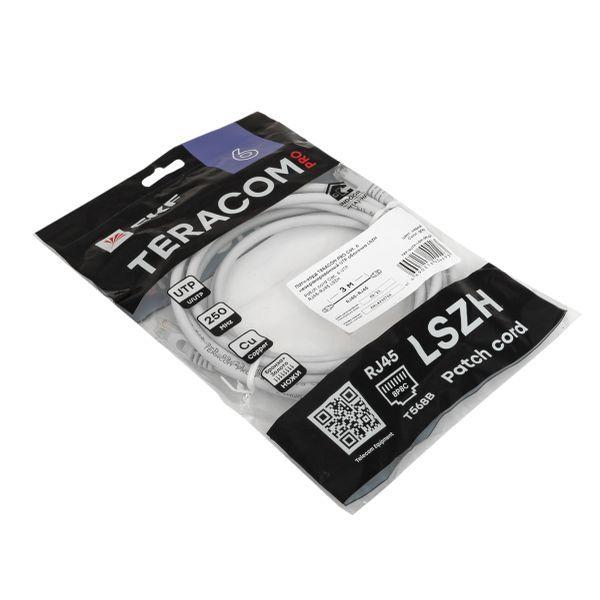 Патч-корд кат.6 UTP экранир. LSZH сер. 3.0м TERACOM PRO EKF TRP-6UTP-LSH-3M-GY
