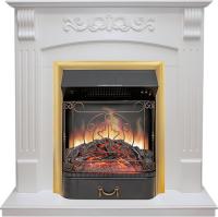 Royal Flame Каминокомплект Sorrento угловой - Белый дуб с очагом Majestic FX Brass