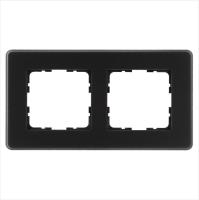 Рамка 2-м G-Glass закругленная стекло матов. черн. Jasmart G1002GB-RM