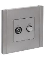 Розетка 2-м TV+SAT FORTE&PIANO FP538 сталь IEK FP-AF20-O-K46