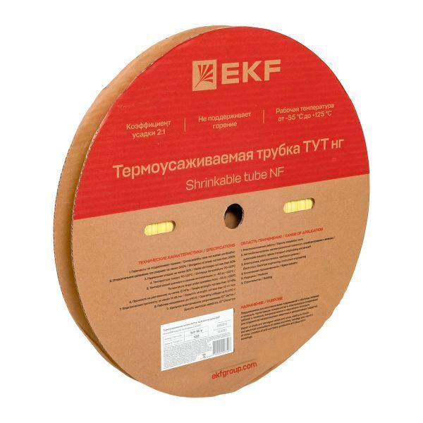 Трубка термоусадочная ТУТ нг 16/8 желт. (уп.100м) EKF tut-16-y