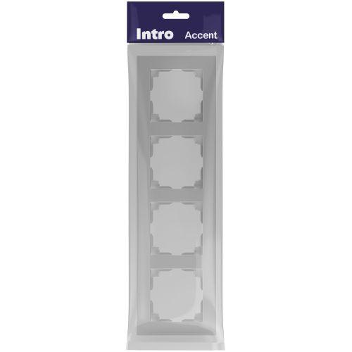 Рамка 4-м СП Accent 6-504-03 алюм. Intro Б0063763