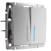 Выключатель Werkel W1120109 cеребряный рифленый