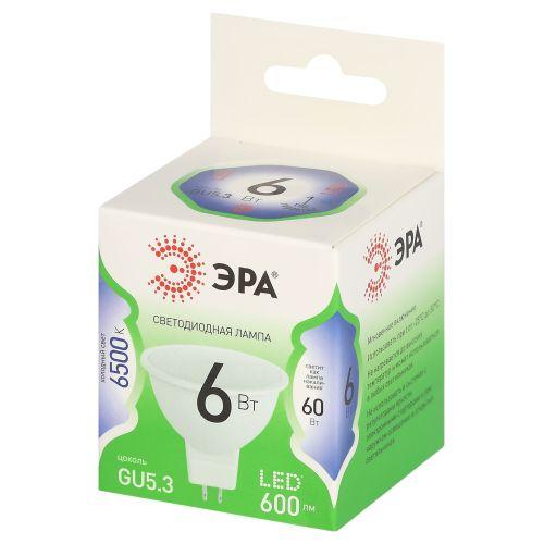 Лампа светодиодная GREEN LINE MR16-6W-865-GU5.3 GL 6Вт софит 6500К свет холод. GU5.3 Эра Б0067080