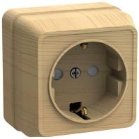 Розетка 1-м ОП Октава РСш20-3-ОС 16А IP20 с заземл. защ. шторки сосна GENERICA ERO14-K03-16-DC