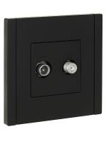 Розетка 2-м TV+SAT FORTE&PIANO FP138 черн. IEK FP-AF20-O-K02
