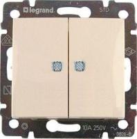 Выключатель 2-кл. СП Valena 10А IP31 с индикацией механизм сл. кость (DIY-упак.) IEK 695606